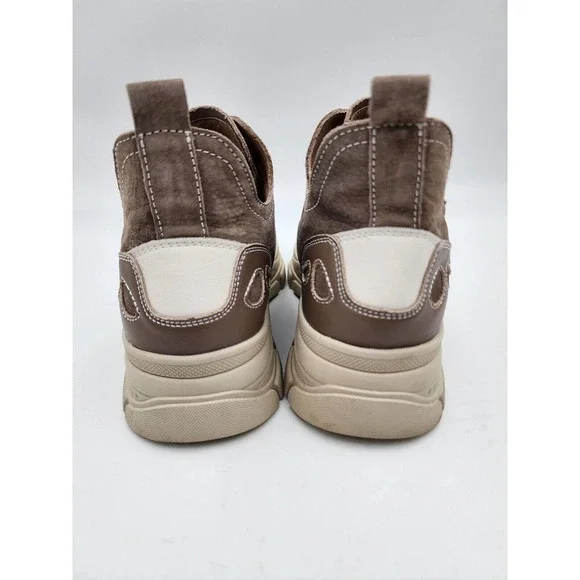 Beau Today Suede Leather Round Toe Lace-Free High Top Retro Flat Size 8 - Picture 6 of 12